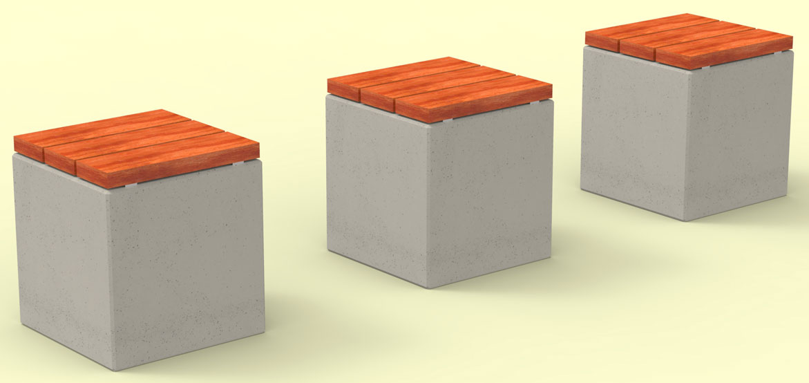 Stylowa ławeczka z betonou architektonicznego w nowoczesnym stylu