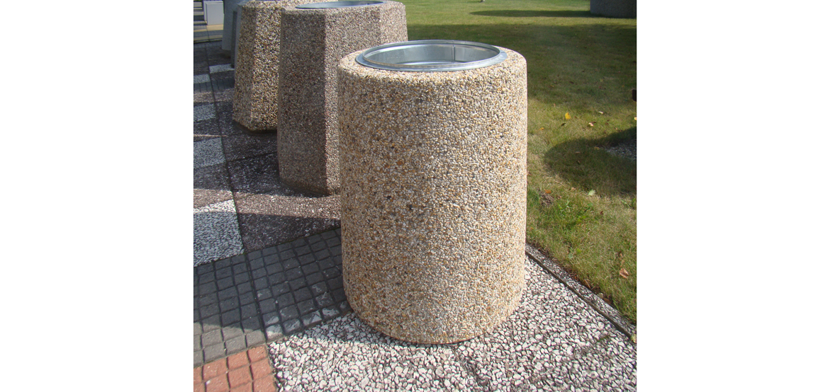 Betonowy kosz uliczny POZ o pojemności 70 ltr.