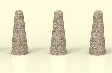 Bogata oferta betonowych pali parkingowych kulistych, np. słupek parkingowy o średnicy 42 cm oraz wysokości 107cm.